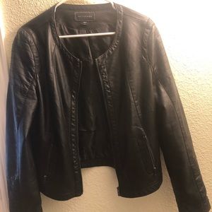 Metaphor faux leather moto jacket